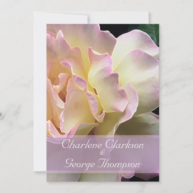 Convite Para Casamento De Glorioso Jardim De Rosa  (Frente)