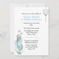 Convite para Casamento de Golf Bag Watercolor