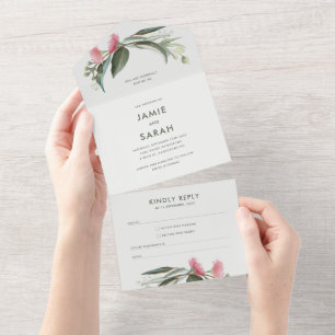 Convite para Casamento de Goma Nativa Australiana 