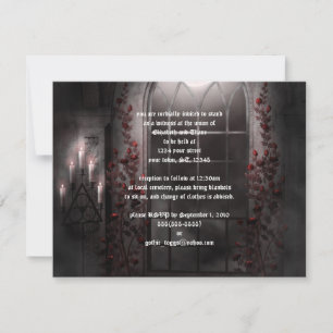 Convite para Casamento de Góticos de Rosas Leves 