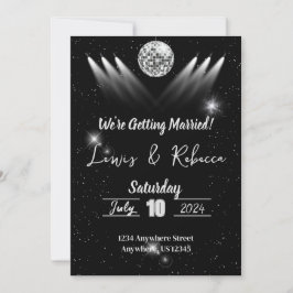 Convite para Casamento de Groovy Disco