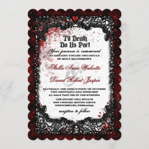 Convite para Casamento de Halloween Splattered