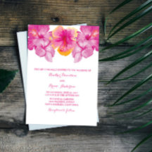 Convite para Casamento de Hibiscus Brushing
