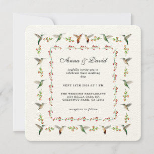 Convite para Casamento de Hummingbird