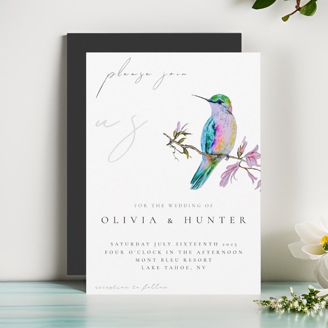 Convite para Casamento de Hummingbird Elegante Wat (Criador carregado)