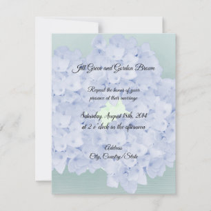 Convite para Casamento de Hydrangea Azul