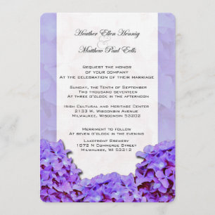Convite para Casamento de Hydrangea Roxo