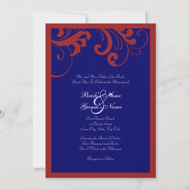Convite para casamento de imagens de espirros verm (Frente)