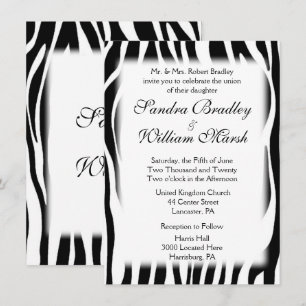 Convite para Casamento de Impressão Zebra