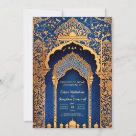 Convite para Casamento de Índios Elegante Bollywoo