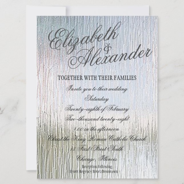 Convite para casamento de indulgência prateada (Frente)