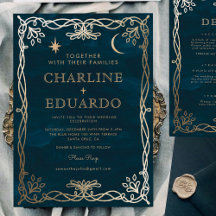 Convite para Casamento de Ivy Dourado Medieval do