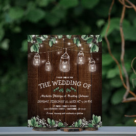 Convite para Casamento de Jar Greenery Rustic Orça