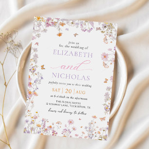 Convite para Casamento de Jardim de Flores Selvage