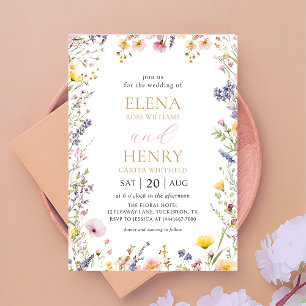 Convite para Casamento de Jardim de Flores Selvage