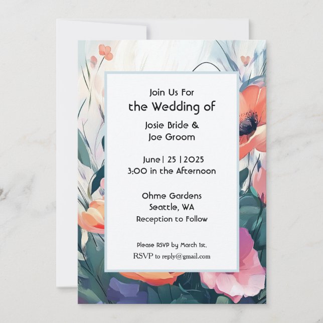 Convite para casamento de jardim entonado (Frente)