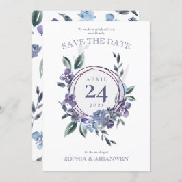 Convite para Casamento de Jardim Floral Dusty Purp