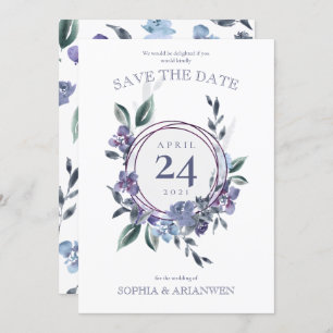 Convite para Casamento de Jardim Floral Dusty Purp