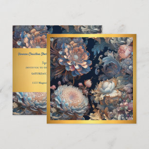 Convite para Casamento de Jardim Primavera Azul