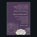 Convite para Casamento de Jardim rosa - Roxo<br><div class="desc">Esta coleção contemporânea de Rosa Garden apresenta lindas silhuetas de rosa que acrescentam um estilo elegante e elegante a qualquer tema de casamento. Este design também está disponível em outros esquemas de cores. Visite berryberrysweet.com para obter detalhes. Itens disponíveis nesta design: - Convites de casamento - Cartão RSVP - Cartões...</div>