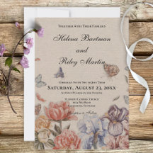 Convite para Casamento de Jardins de Borboleta
