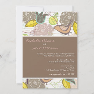Convite Para Casamento De Jardins Florais De Aves