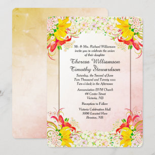 Convite para Casamento de Jardins Flores