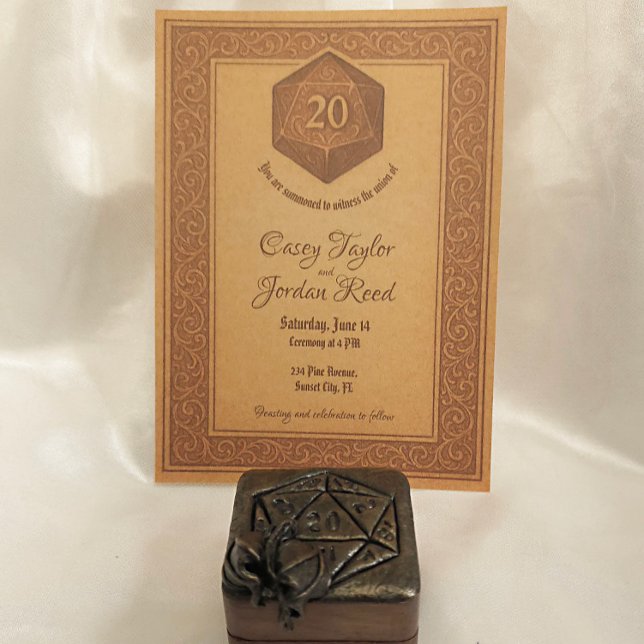 Convite para casamento de jogadores com Dragão e D (Criador carregado)