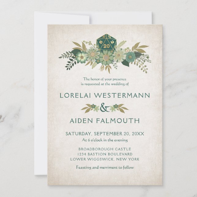 Convite para Casamento de Jogadores de Dice RPG (Frente)