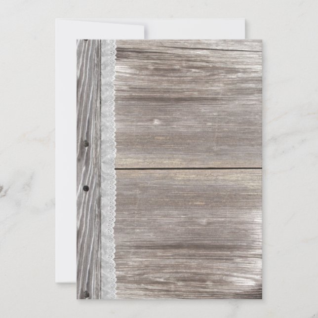 Convite para Casamento de Lace Barnwood (Frente)