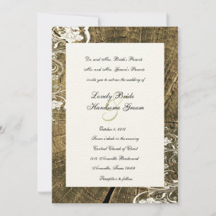 Convite para Casamento de Lace de Anéis de Árvore