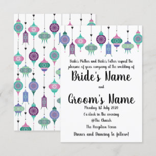 Convite Para Casamento De Lanternas Marroquinas Má