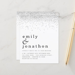 Convite para Casamento de Lata Silver Mínima de Or