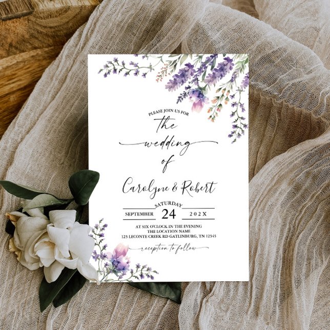 convite para casamento de lavanda (Lavender wedding invitation)