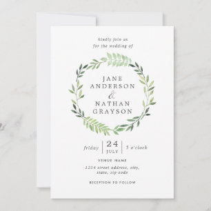Convite para Casamento de Leaf de Watercolor