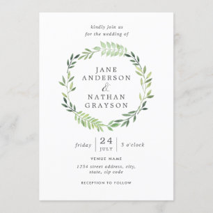 Convite para Casamento de Leaf de Watercolor