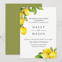 Convite para Casamento de Limão Citrus Orchard