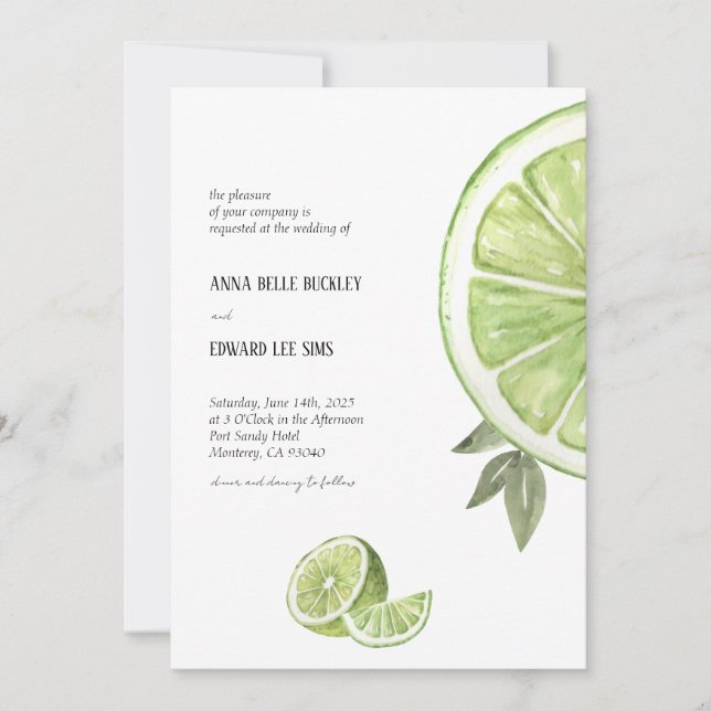 Convite para Casamento de Limões Italianos (Frente)
