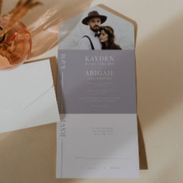 Convite para Casamento de Linha Limpa Lilac