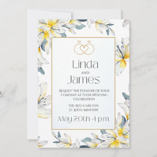 Convite para Casamento de Lírios Florais