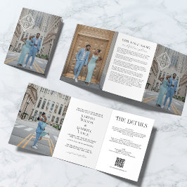 Convite para Casamento de Livro Triplo Monograma E