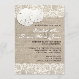 Convite para Casamento de Locais de Burlap, Rustic
