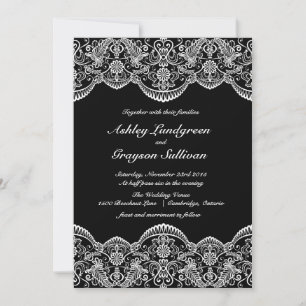 Convite para Casamento de Locais em Branco e Negro