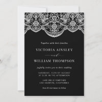 Convite para Casamento de Locais em Branco e Negro