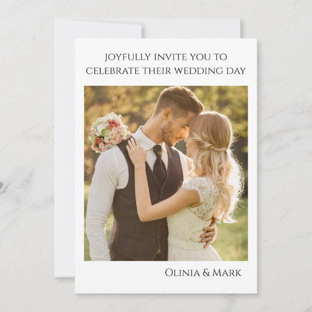 Convite para Casamento de Locais Florais Modernos  (Frente)