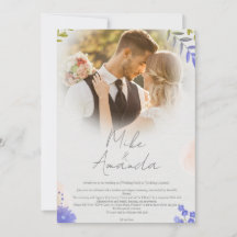 Convite para Casamento de Locais Florais Modernos