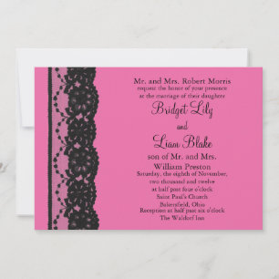 Convite para Casamento de Locais (fuchsia)