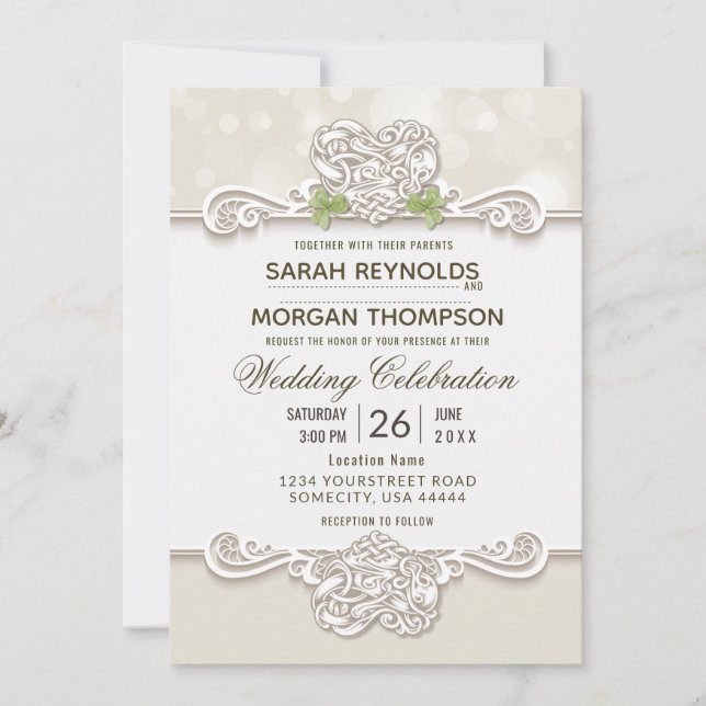 Convite para Casamento de Locais Irlandeses (Frente)