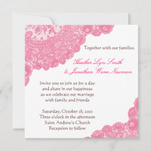 Convite para Casamento de Locais Rosa