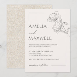 Convite para Casamento de Local de Elegância Beige